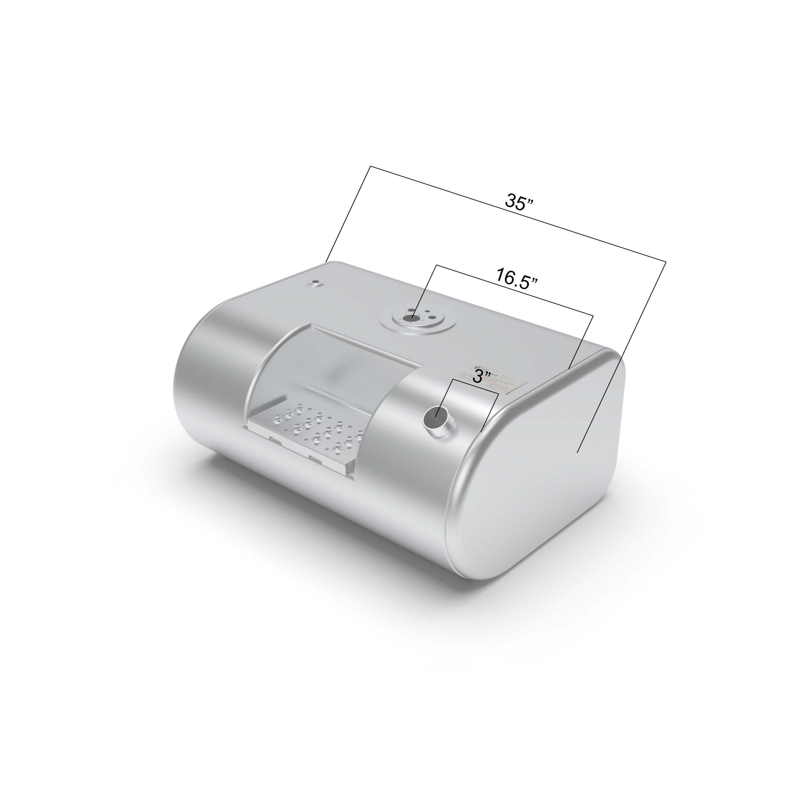 INTERNATIONAL 4300/4400 55 GAL. 16" X 25" X 35" D SHAPED TANK PASSENGER SIDE FRONT FILL W/INTEGRATED STEP - Image 2